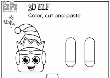 Printable Paper 3D Elf Christmas Craft - Festive DIY Craft for Kids